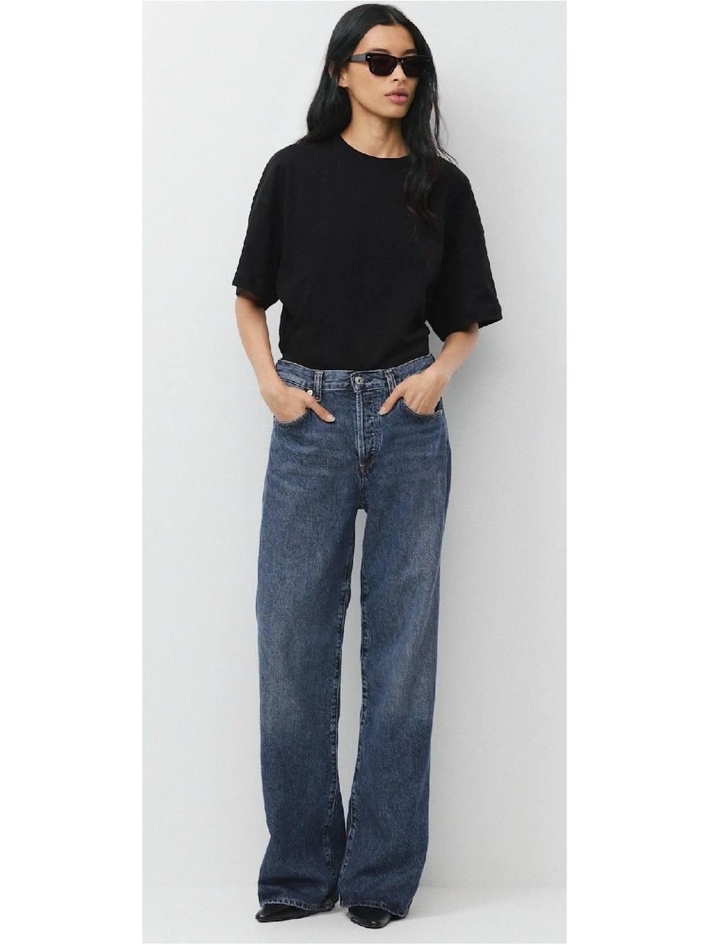 Classic High-Rise Wide Leg Women’s Jeans - Black Wash